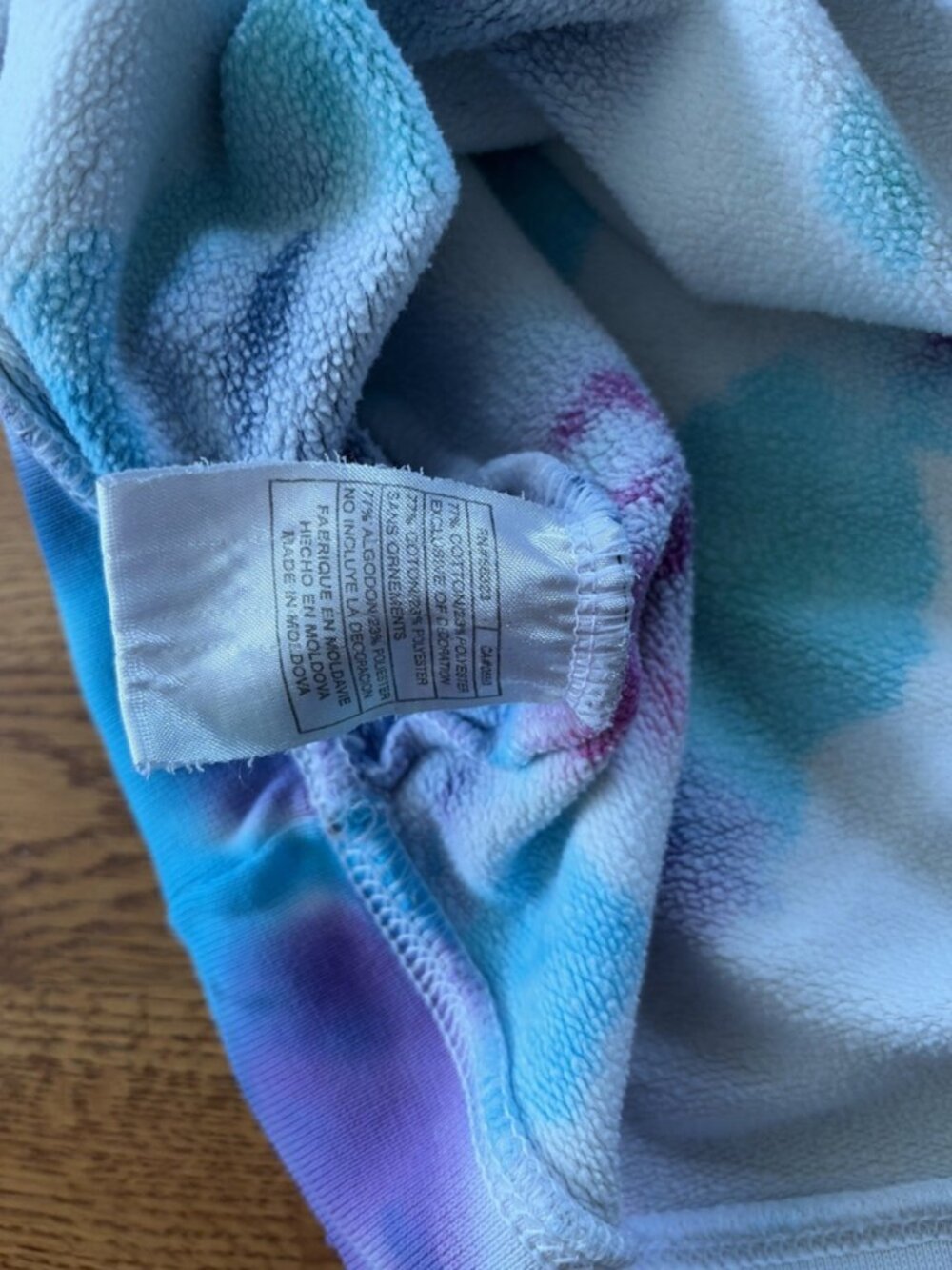 Nike Tie Dye Women's Crewneck Sweatshirt Pullover White Blue Purple Pink Swoosh - Picture 4 of 5